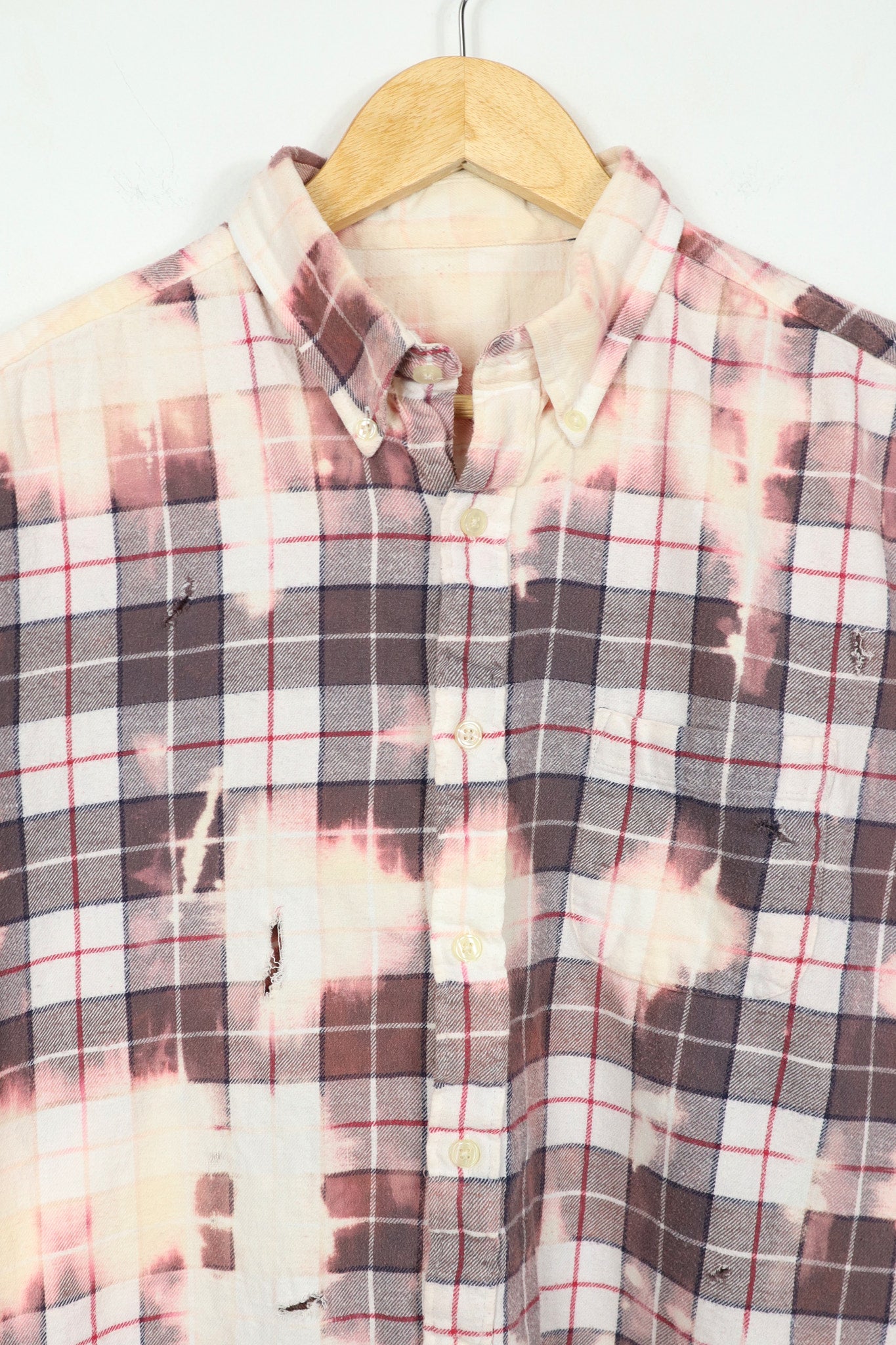 Vintage Distressed Bleached Button-Down