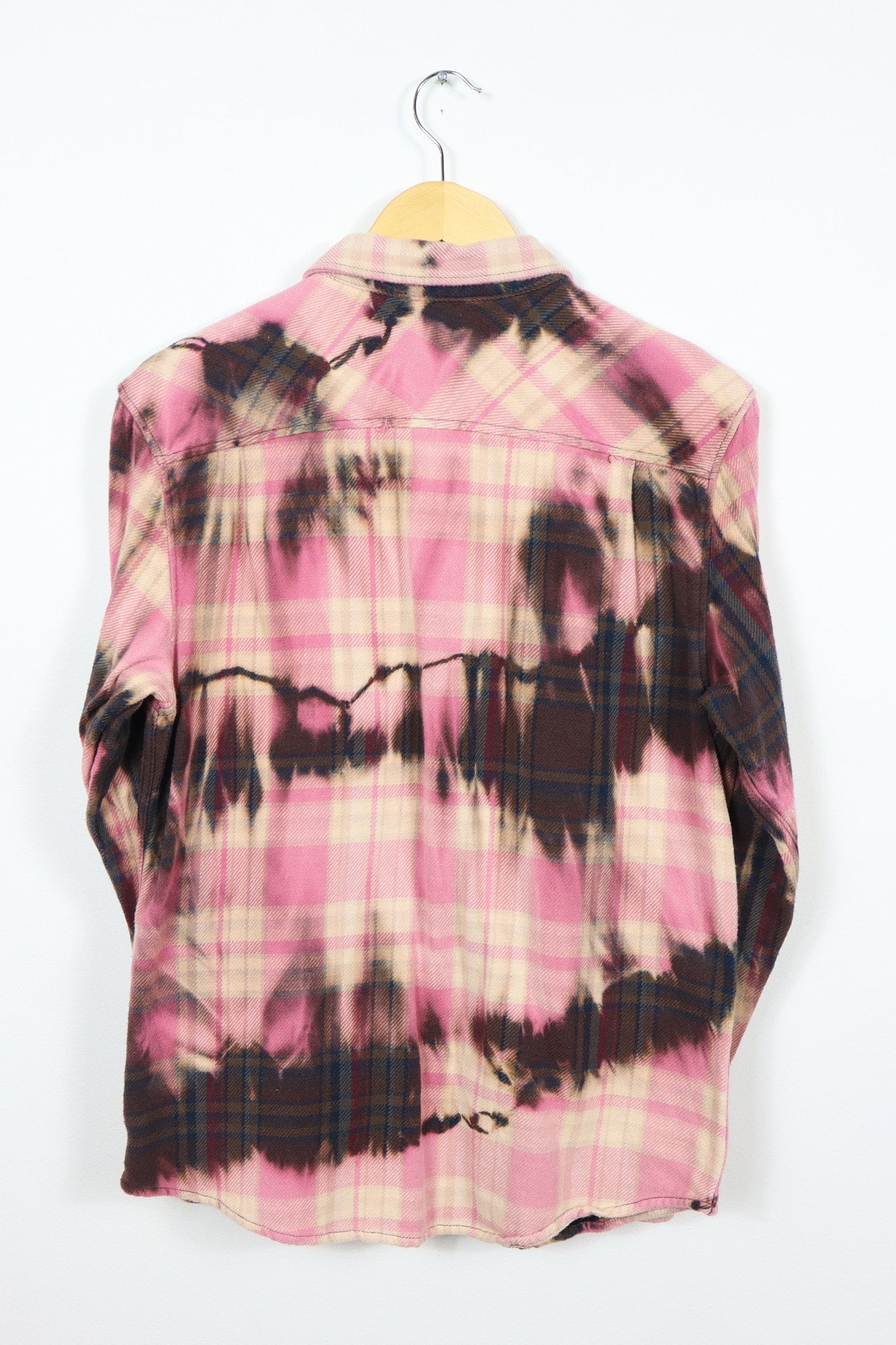 Upcycled Bleached Flannel Button-Down