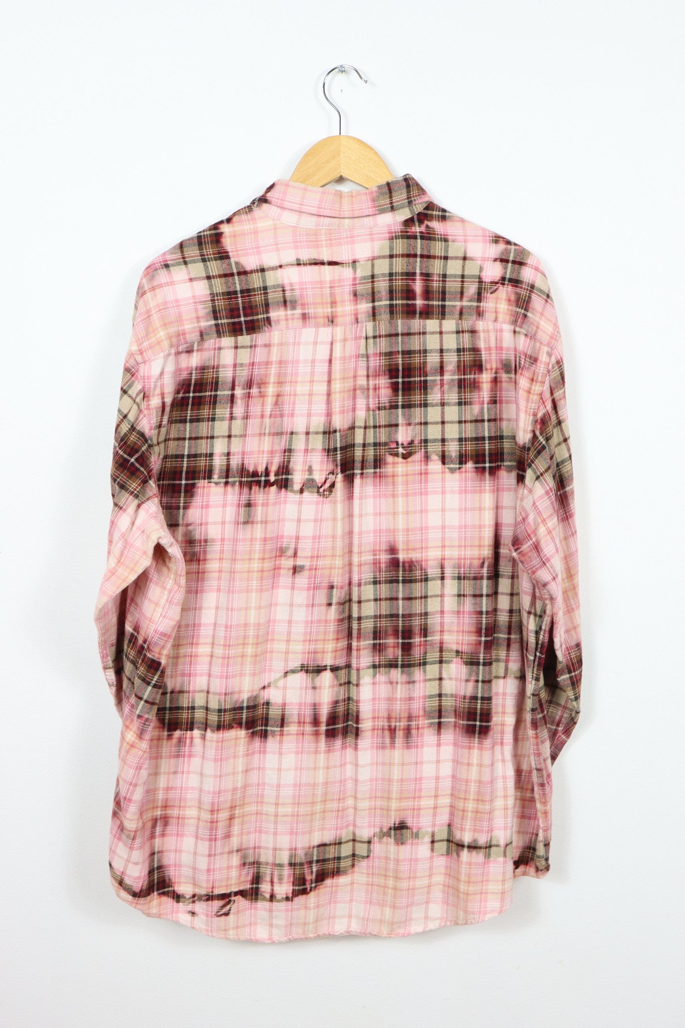 Upcycled Bleached Flannel Button-Down