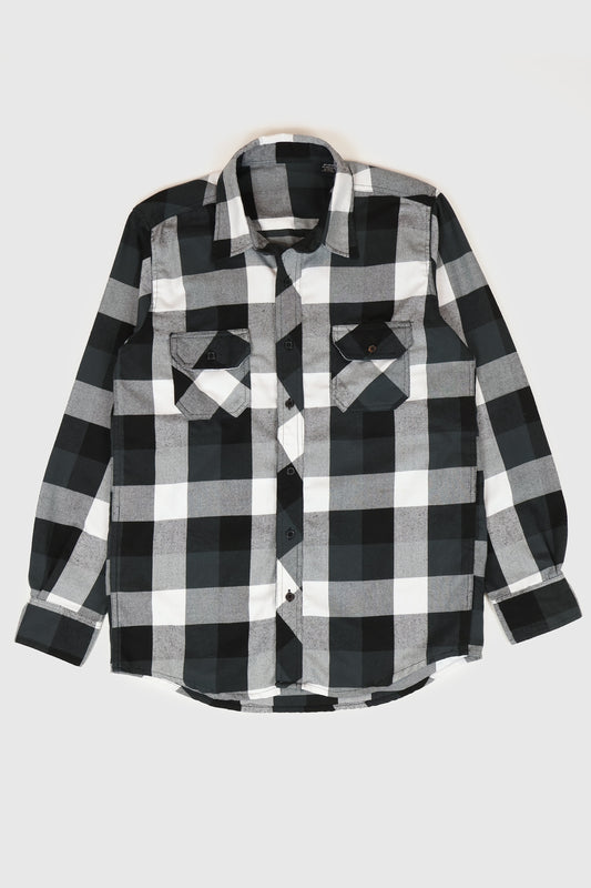 Vintage Black Plaid Button-Down Shirt Image 0
