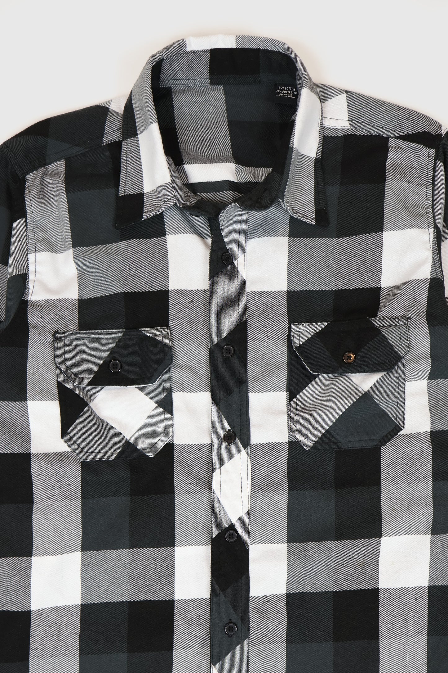 Vintage Black Plaid Button-Down Shirt