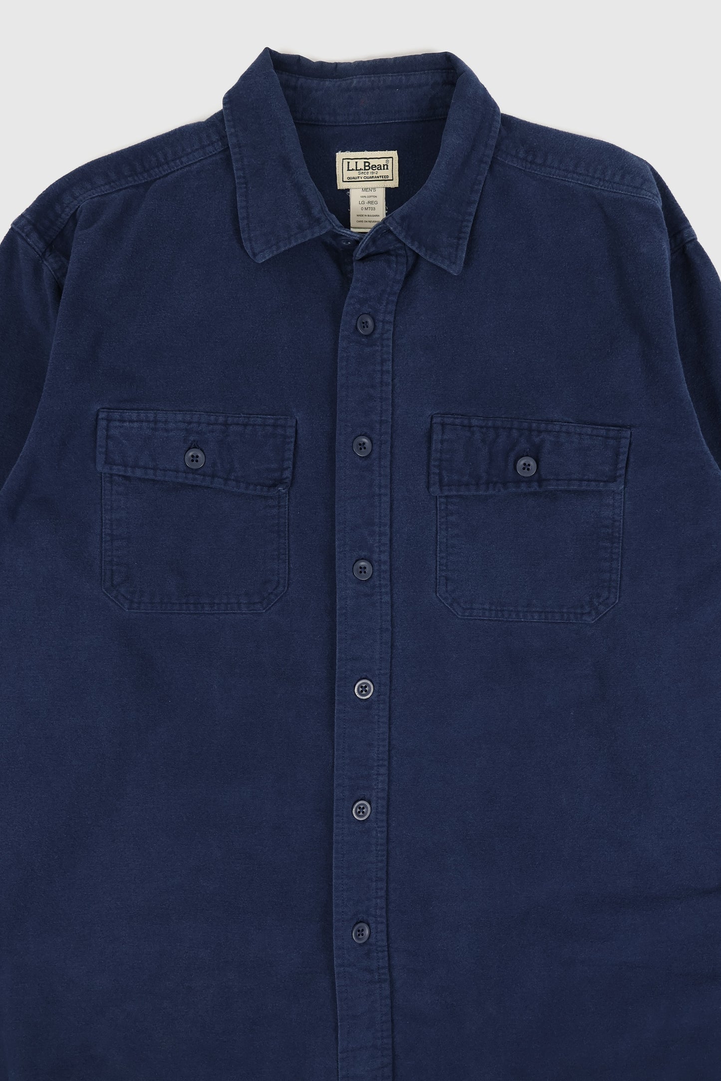 Vintage L.L. Bean Blue Flannel Button-Down Shirt Image 1