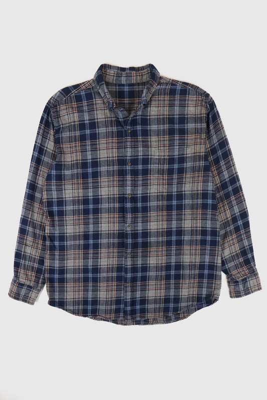 Vintage Grey Plaid Button-Down Shirt Image 0