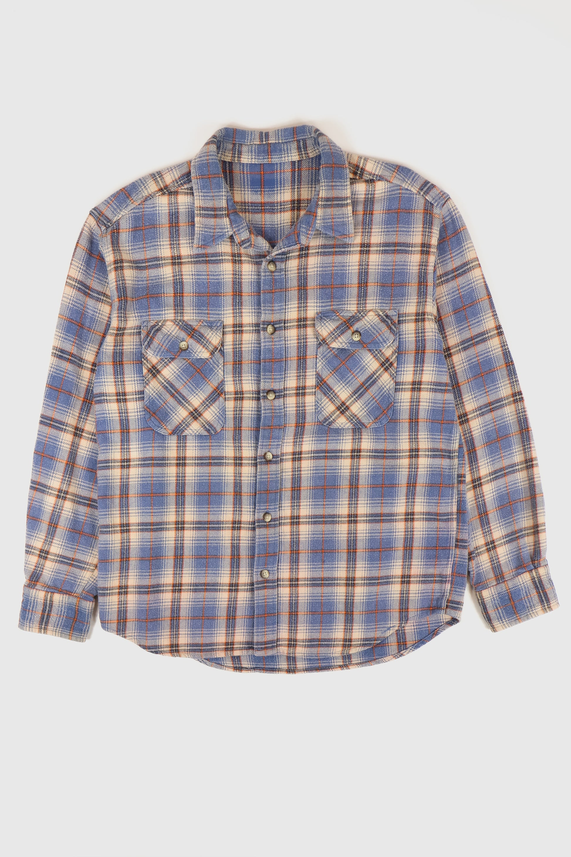 Vintage Blue Plaid Button-Down Shirt Image 0