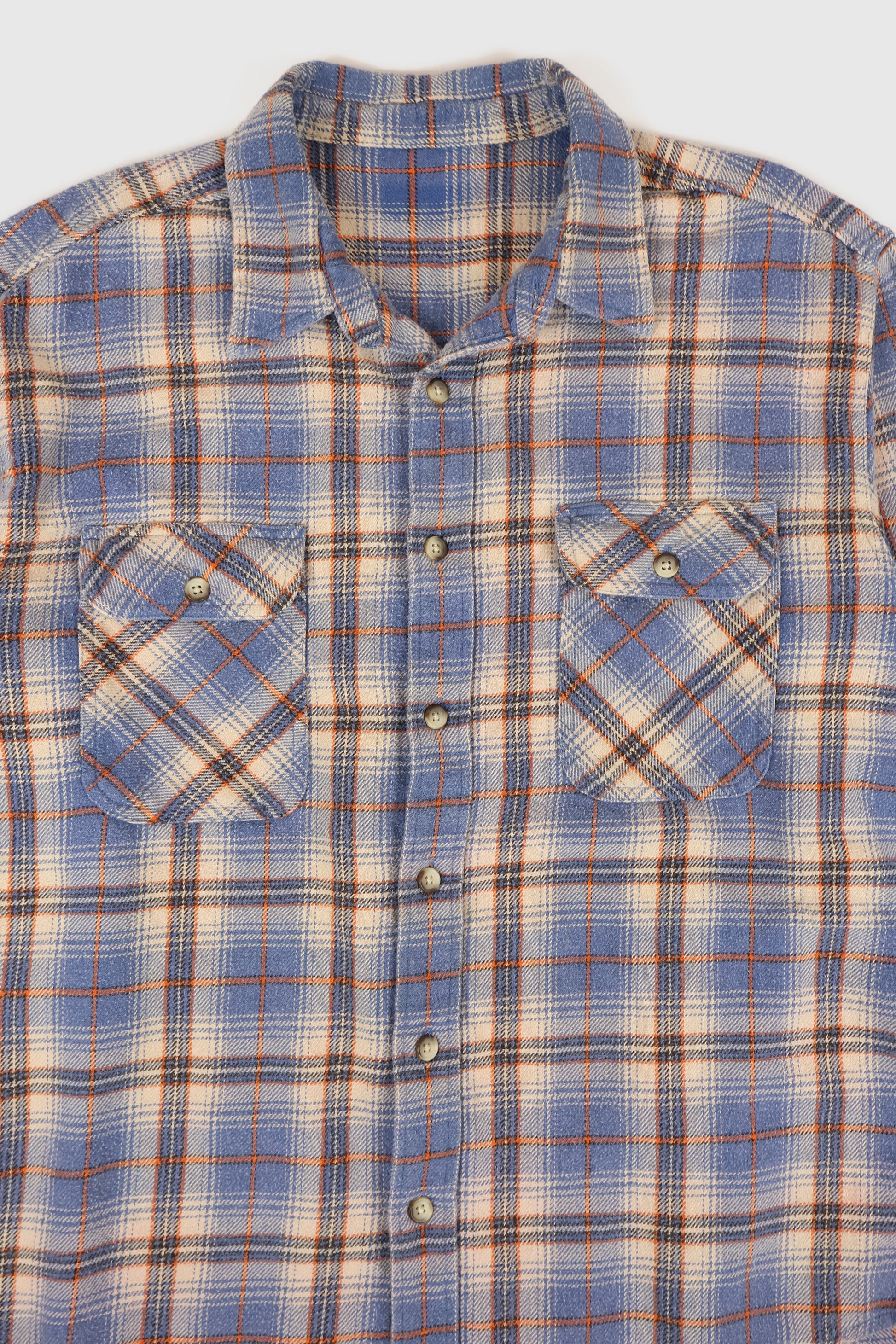 Vintage Blue Plaid Button-Down Shirt Image 1