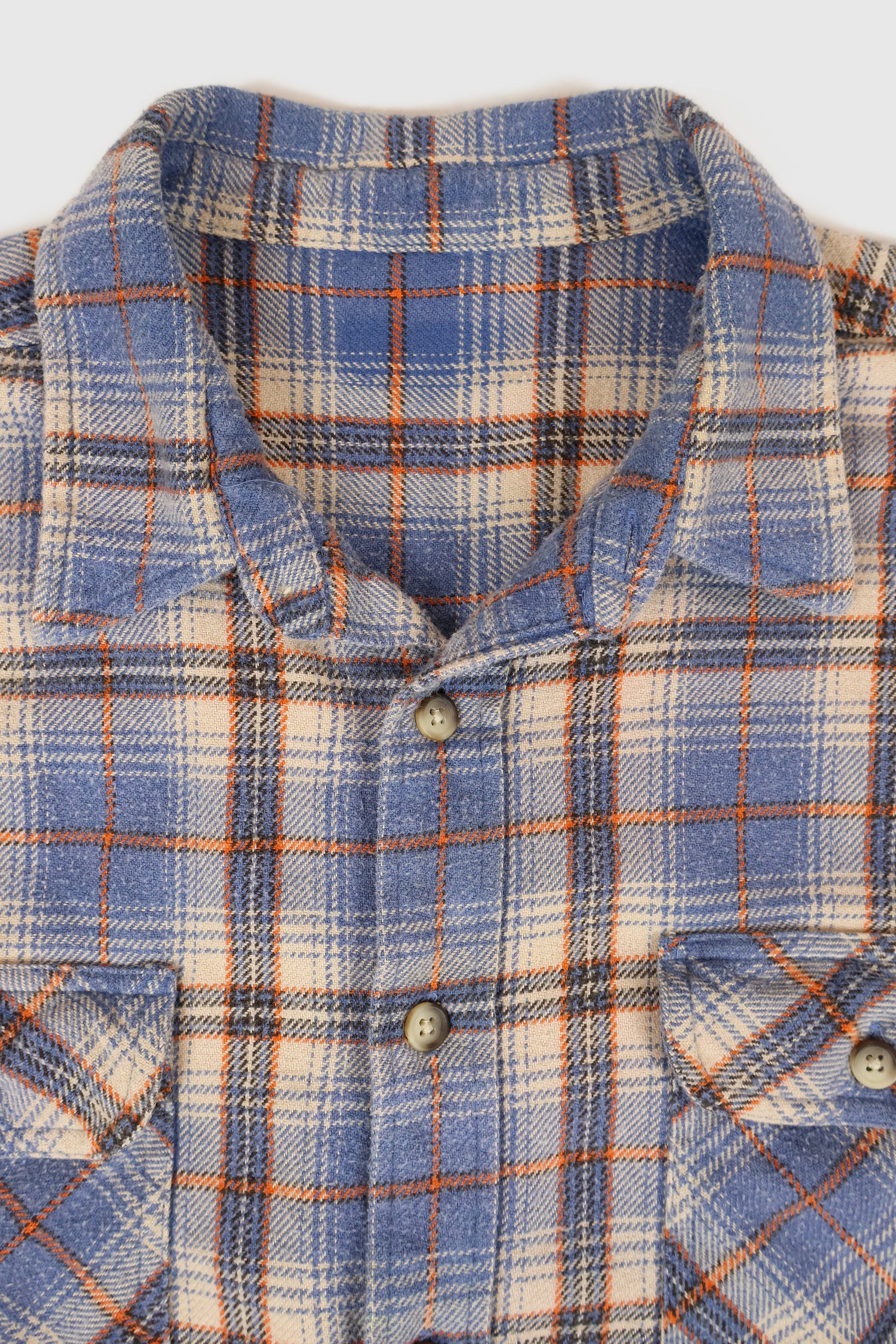 Vintage Blue Plaid Button-Down Shirt Image 2
