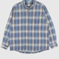 Vintage Faded Blue Plaid Button-Down Shirt