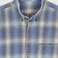 Vintage Faded Blue Plaid Button-Down Shirt