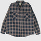 Vintage Blue Plaid Flannel Button-Down Shirt
