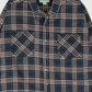 Vintage Blue Plaid Flannel Button-Down Shirt