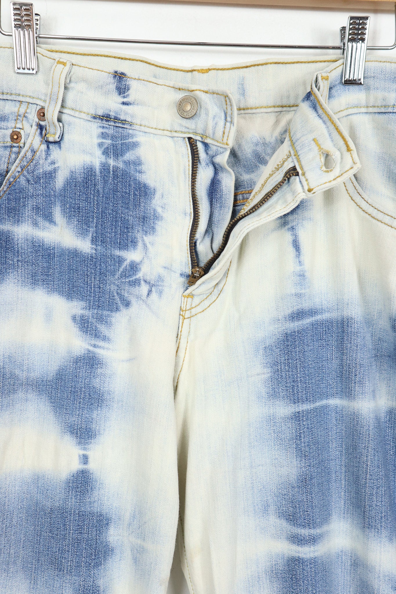 Reworked Levi's Wide Leg Bleached Jeans