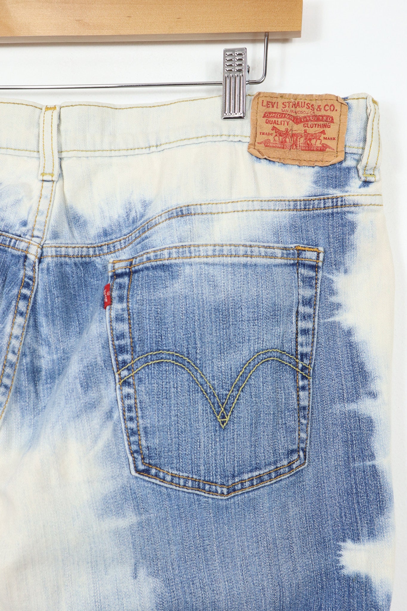 Reworked Levi's Wide Leg Bleached Jeans