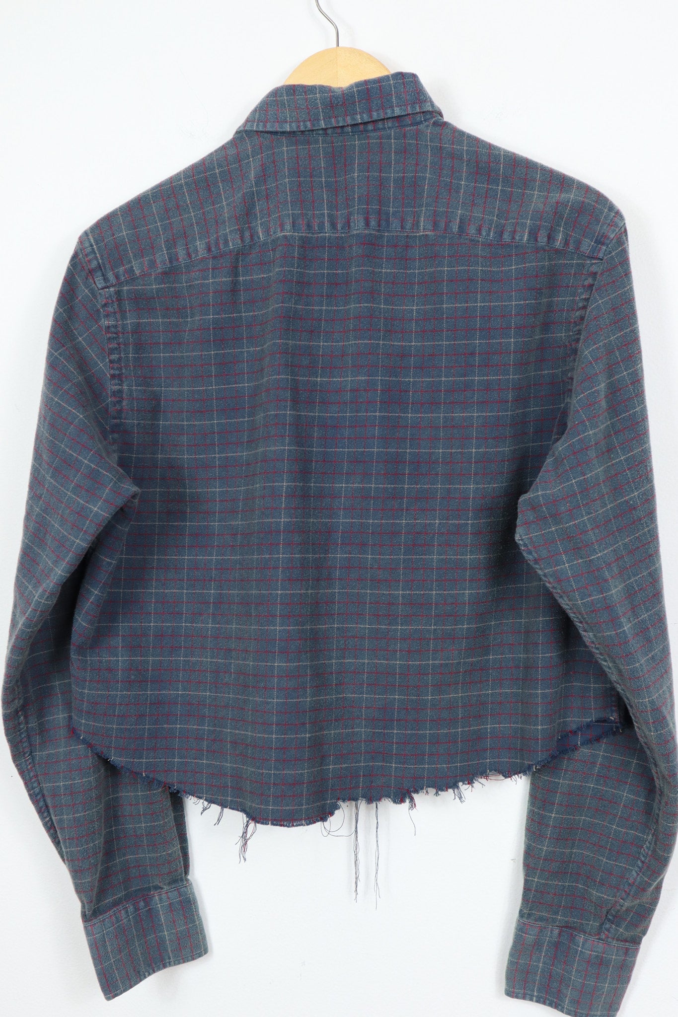 Vintage Acid Washed Cropped Button-Down Shirt