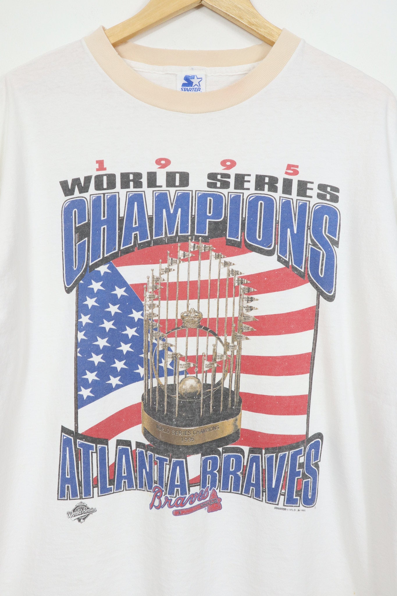 Vintage 1995 Atlanta Braves World Series Champions Ringer Tee