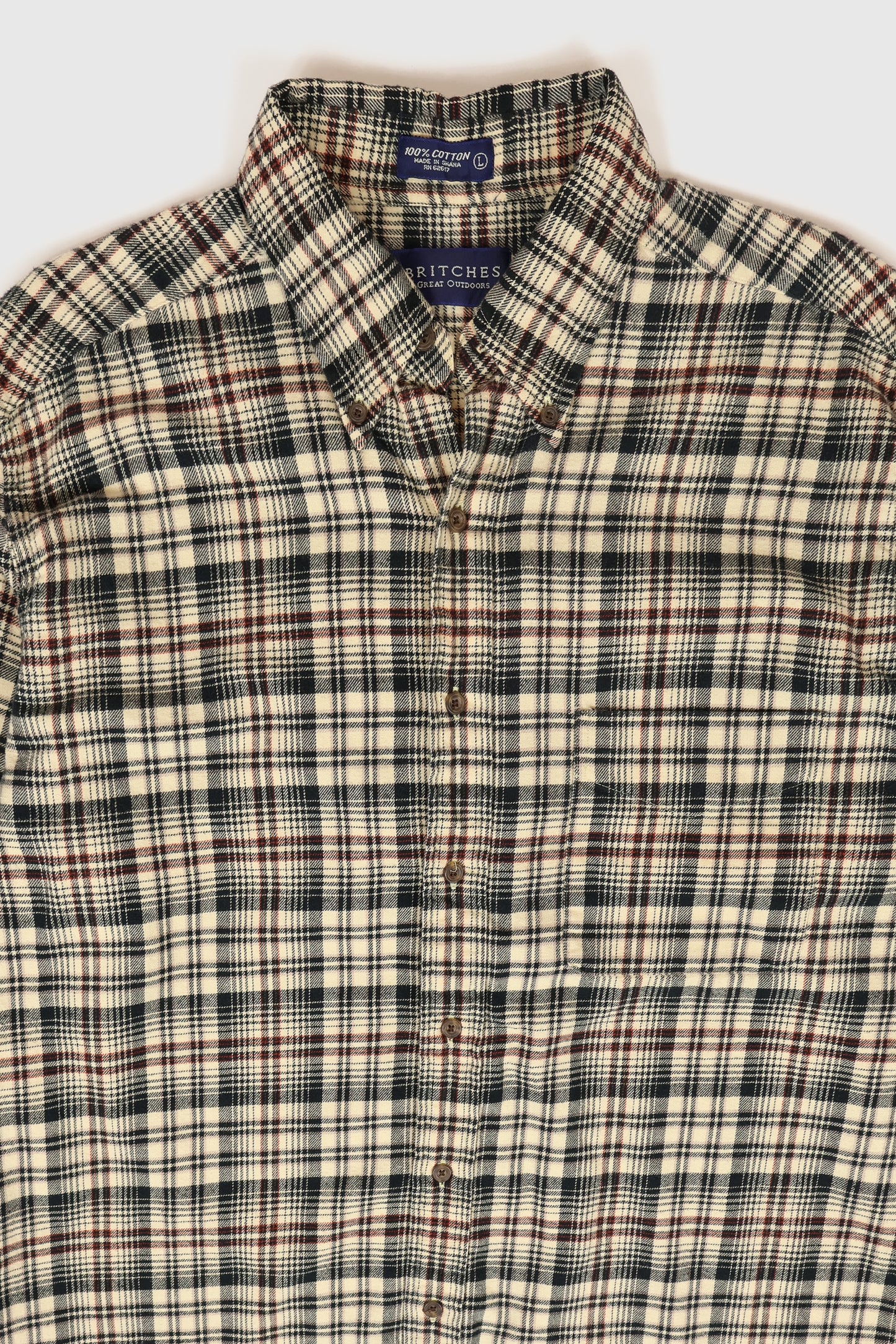 Vintage Plaid Flannel Button-Down Shirt
