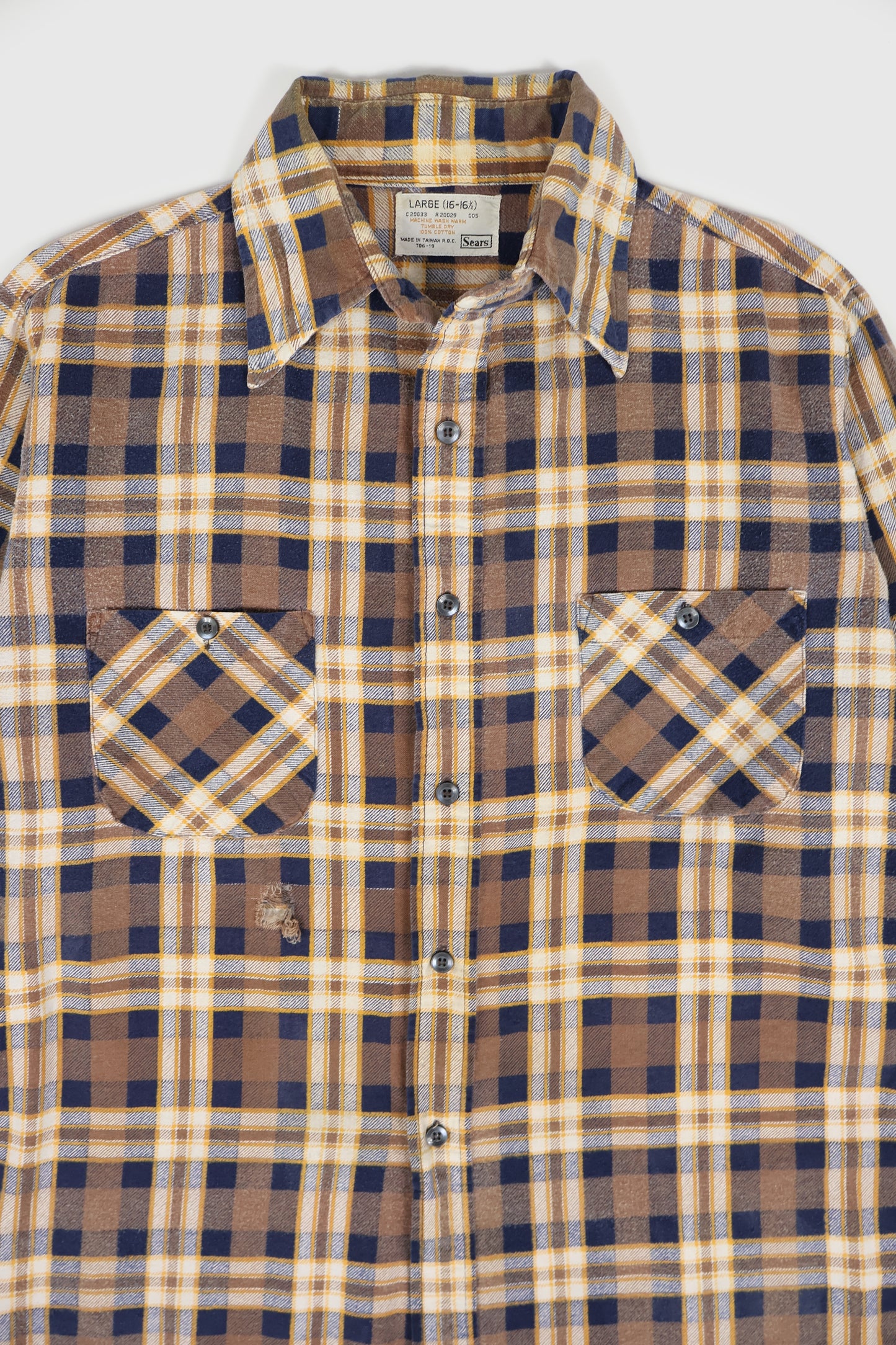 Vintage Brown Plaud Button-Down Shirt