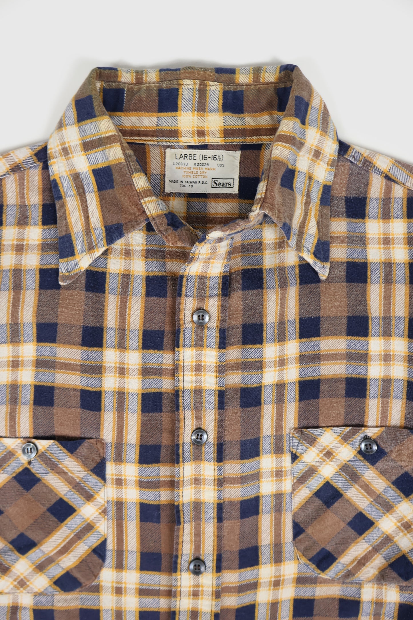 Vintage Brown Plaud Button-Down Shirt