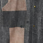 Vintage Brown Striped Snap-Button Jacket