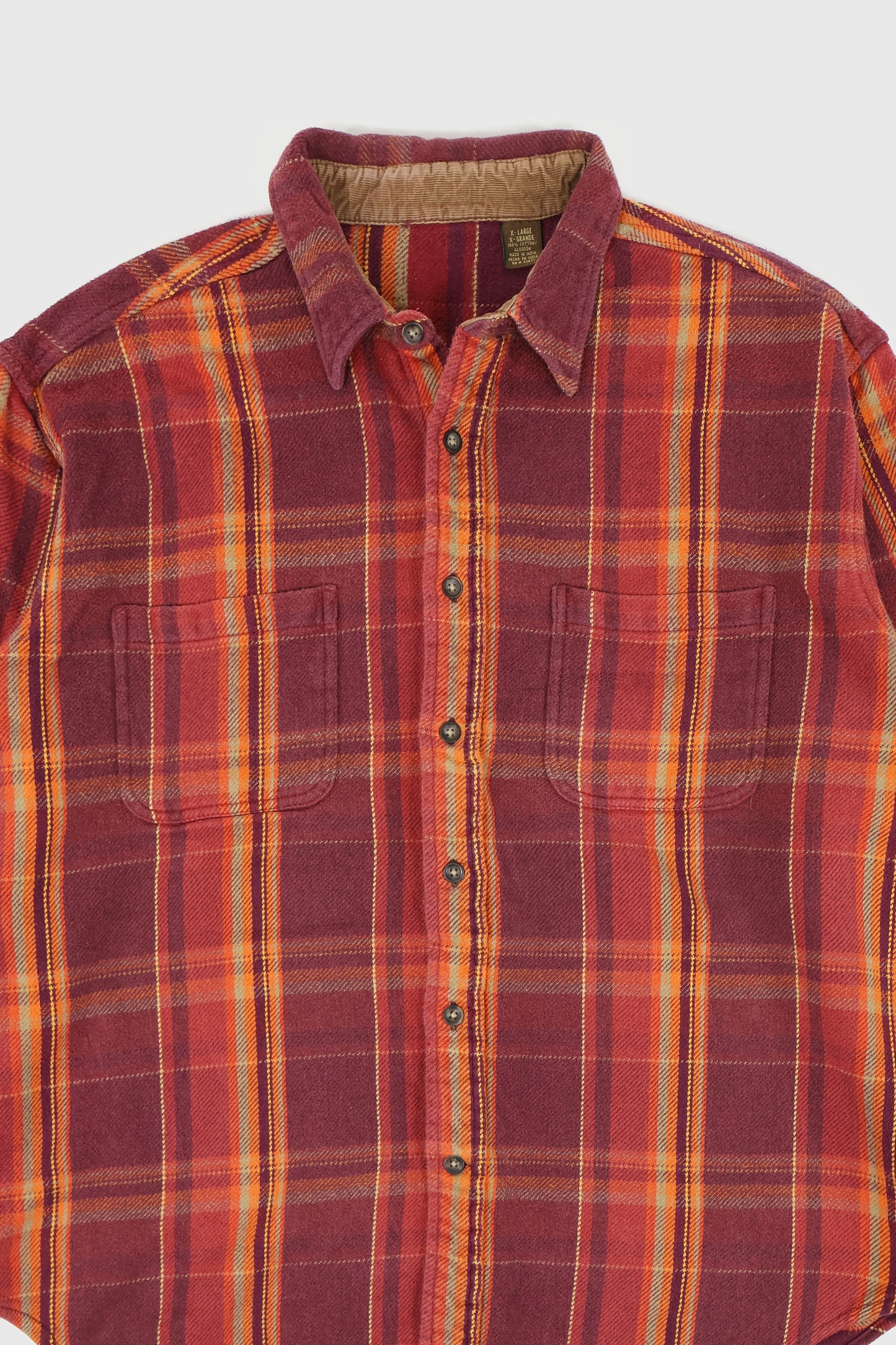 Vintage Heavyweight Red Plaid Button-Down Shirt