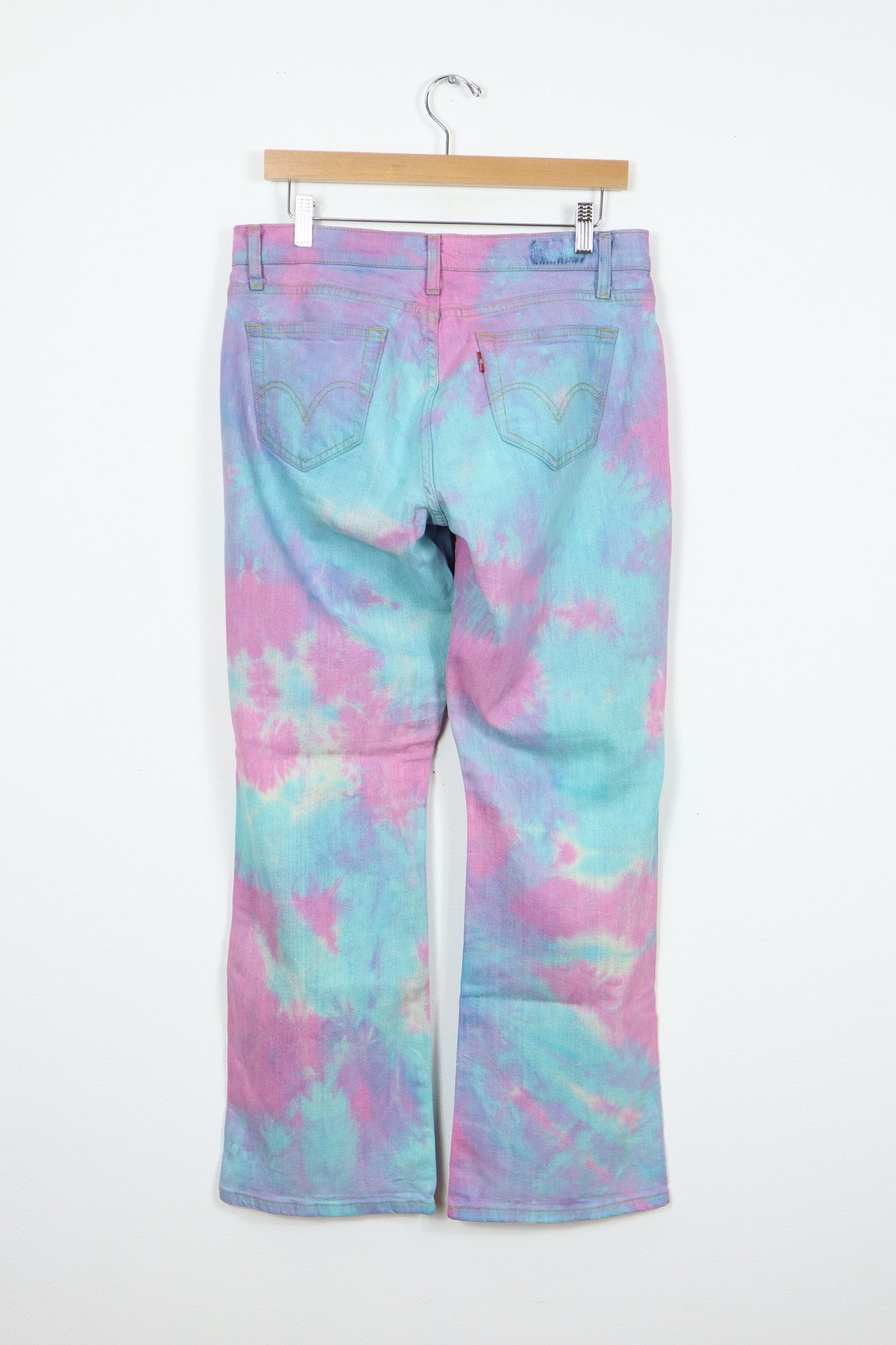 Reworked Low Rise Cotton Candy Dyed Jeans