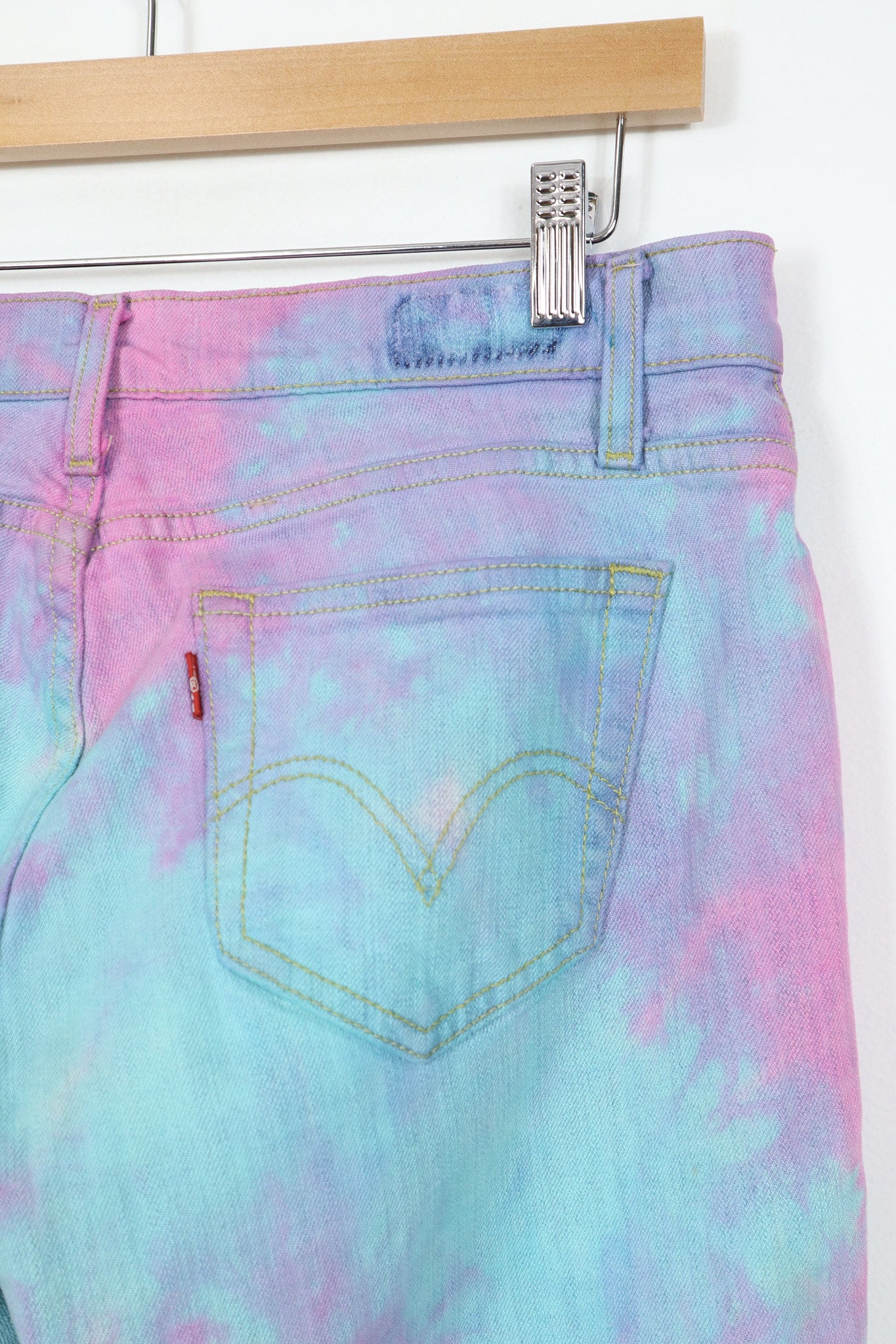 Reworked Low Rise Cotton Candy Dyed Jeans
