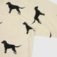 Vintage Dog Pattern Flannel Button-Down Shirt
