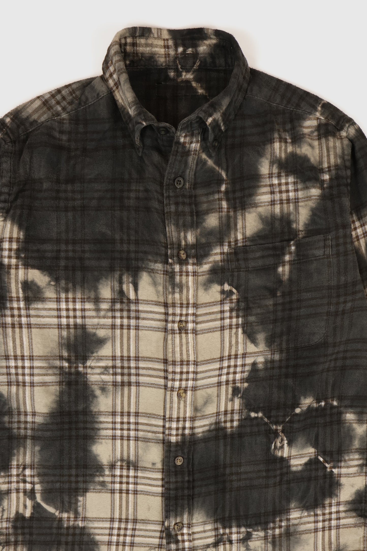 Vintage Dyed Plaid Flannel Button-Down Shirt Image 2