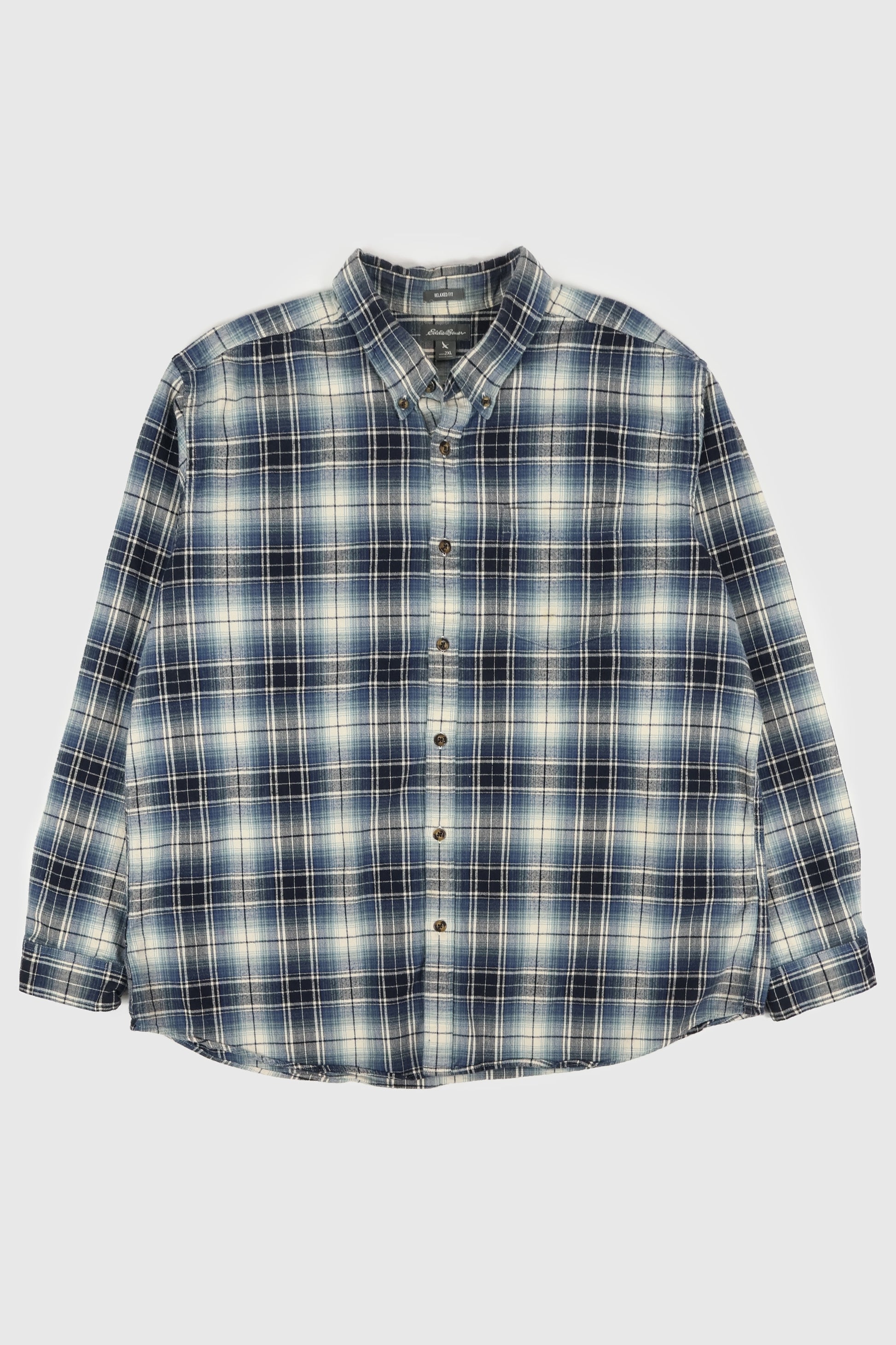 Vintage Eddie Bauer Plaid Flannel Button-Down Shirt Image 0