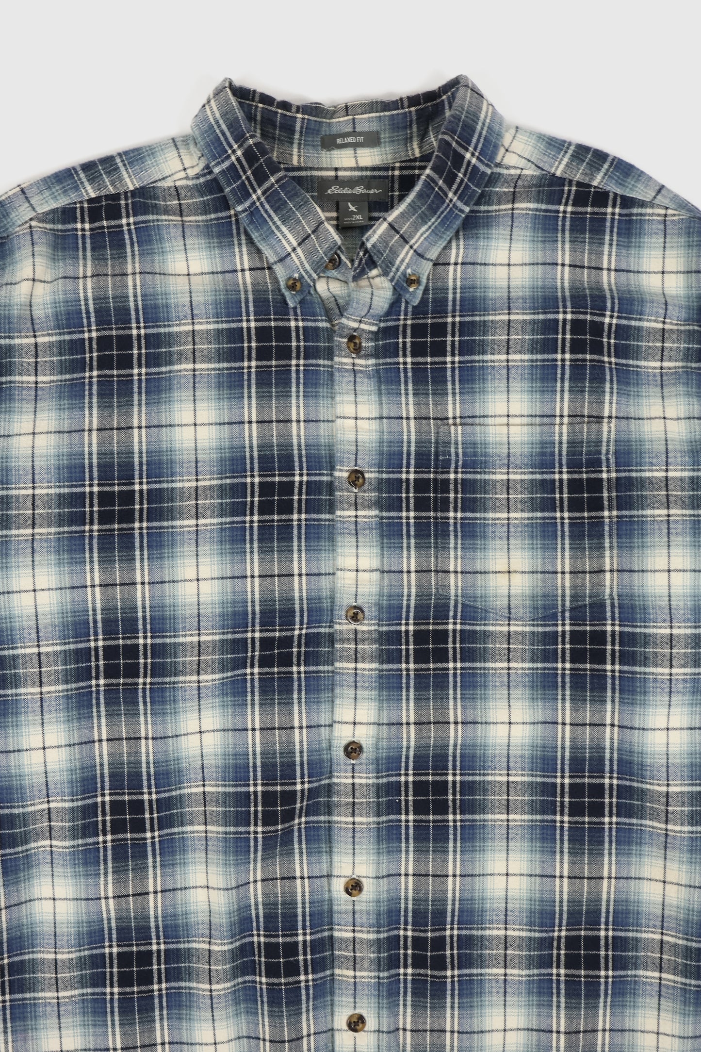 Vintage Eddie Bauer Plaid Flannel Button-Down Shirt Image 1