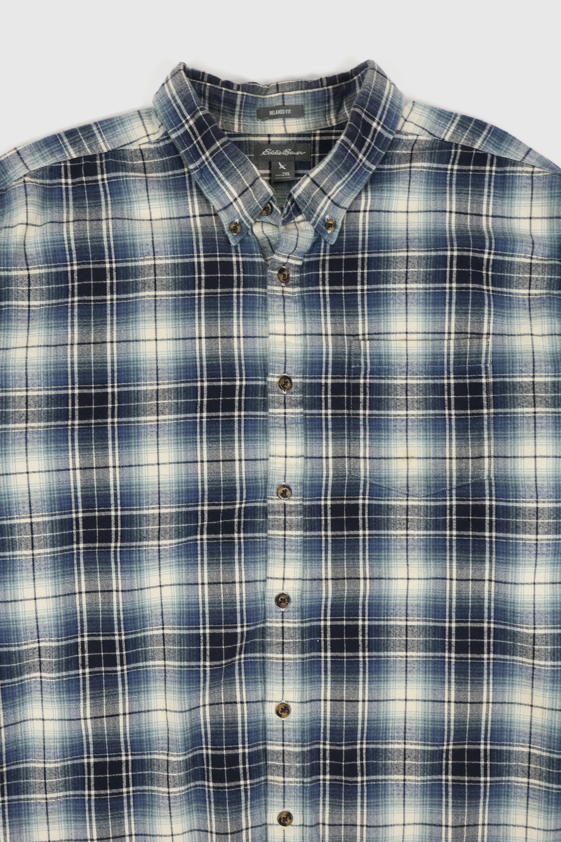 Vintage Eddie Bauer Plaid Flannel Button-Down Shirt Image 1