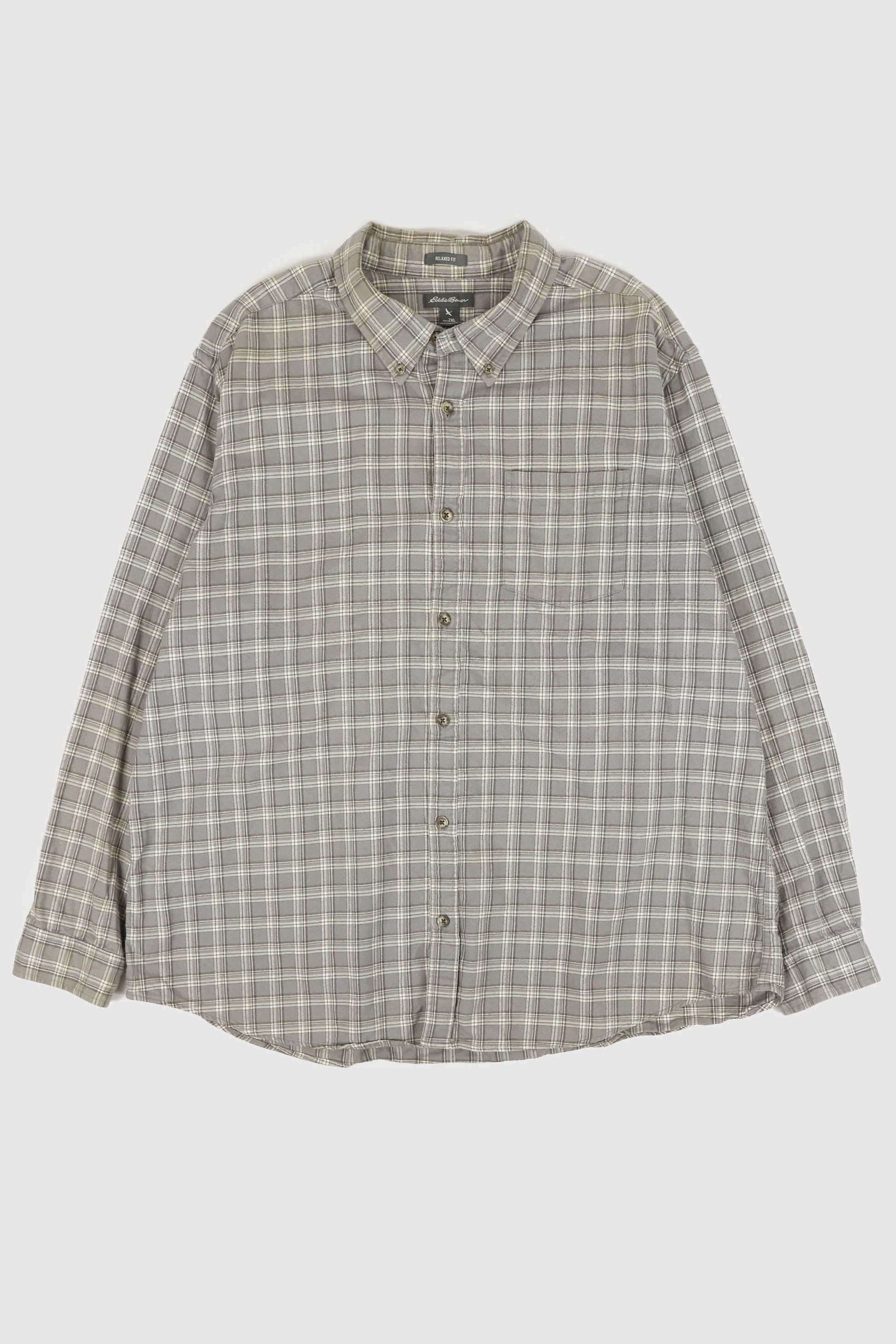 Vintage Eddie Bauer Plaid Flannel Button-Down Shirt Image 0