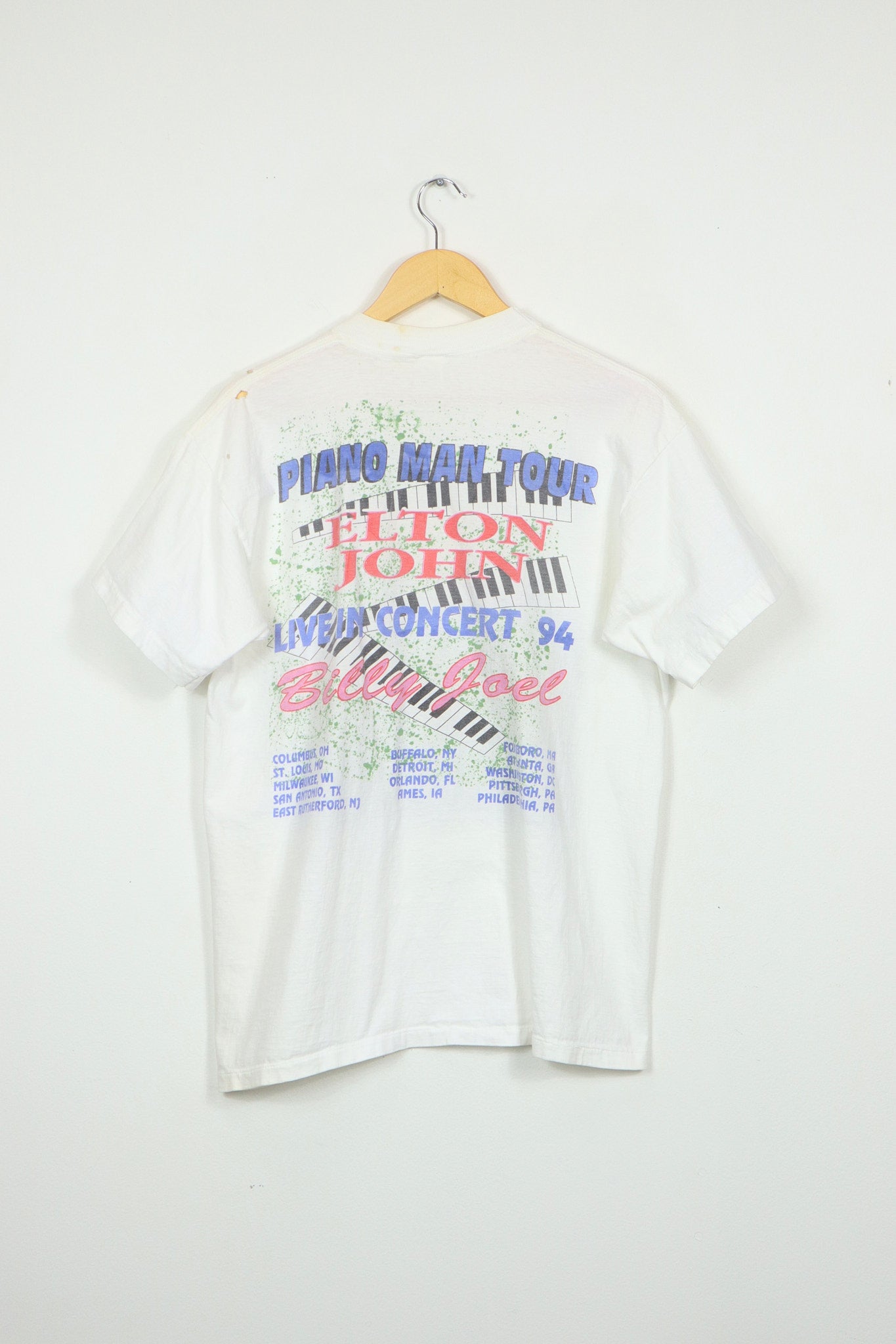 Vintage Elton John & Billy Joel 1994 Piano Man Tour Tee