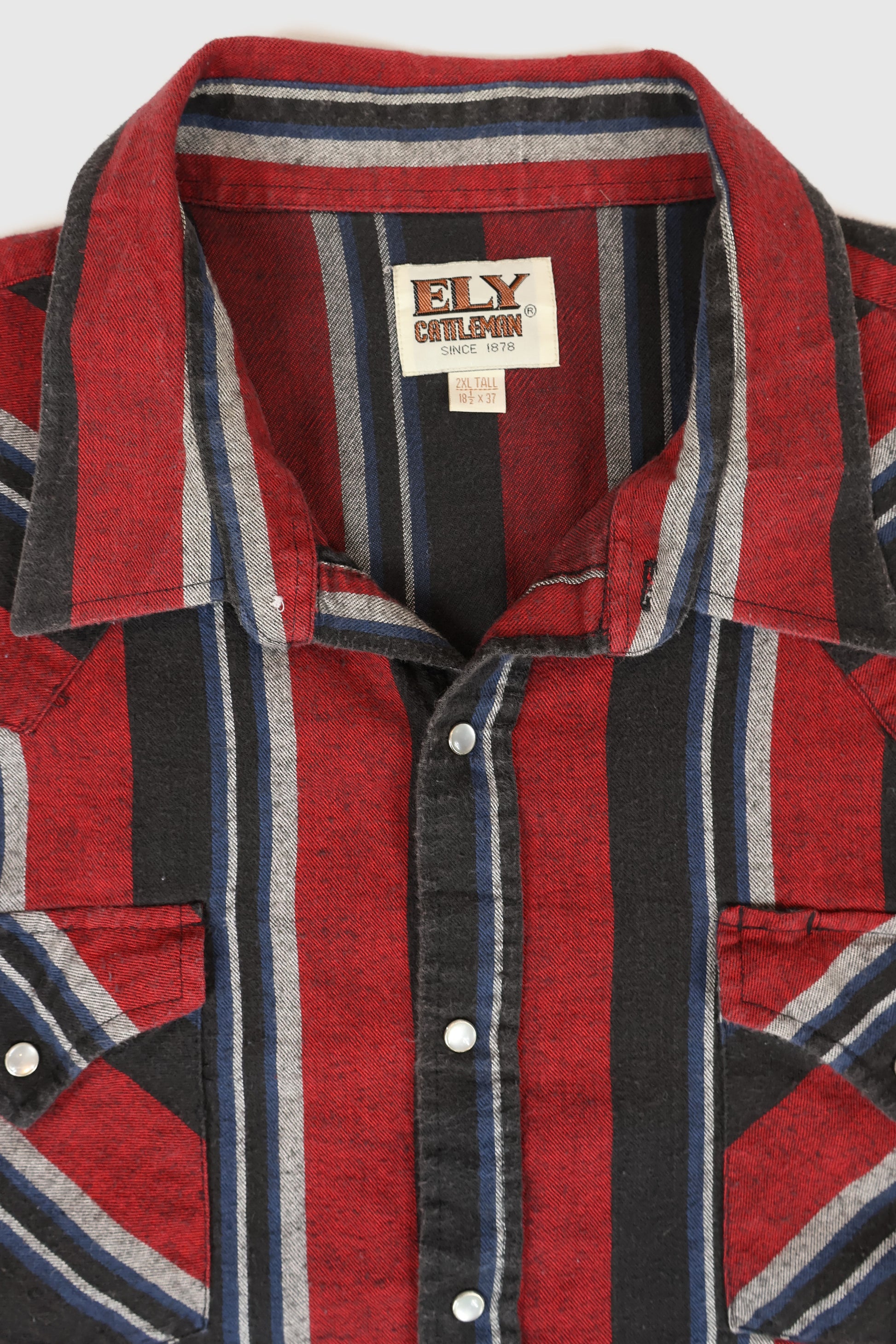 Vintage Striped Snap Button Shirt Image 2