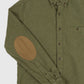 Vintage Green Elbow Patch Flannel Button-Down Shirt Image 2