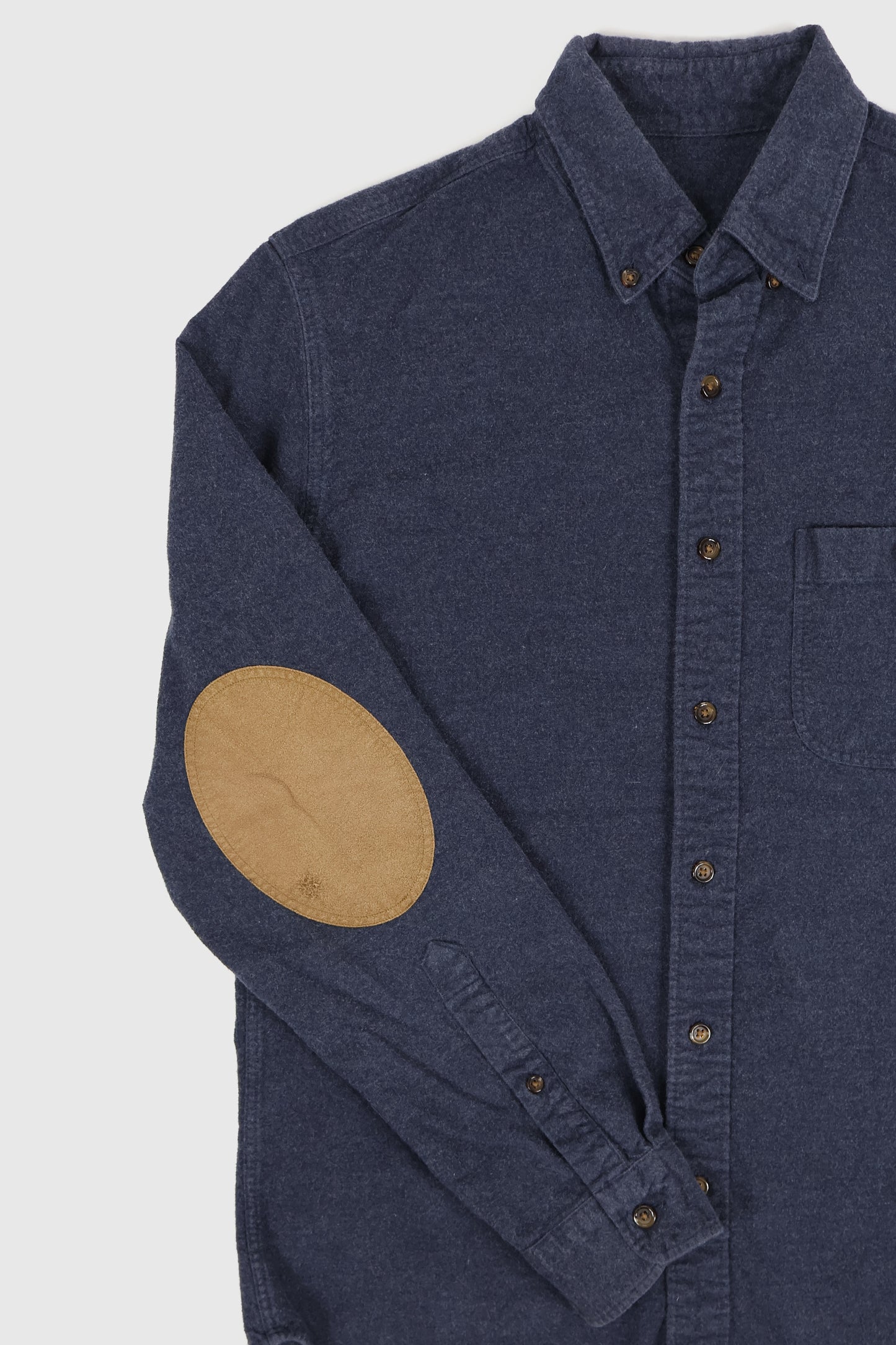 Vintage Elbow Patch Flannel Button-Down Shirt Image 2