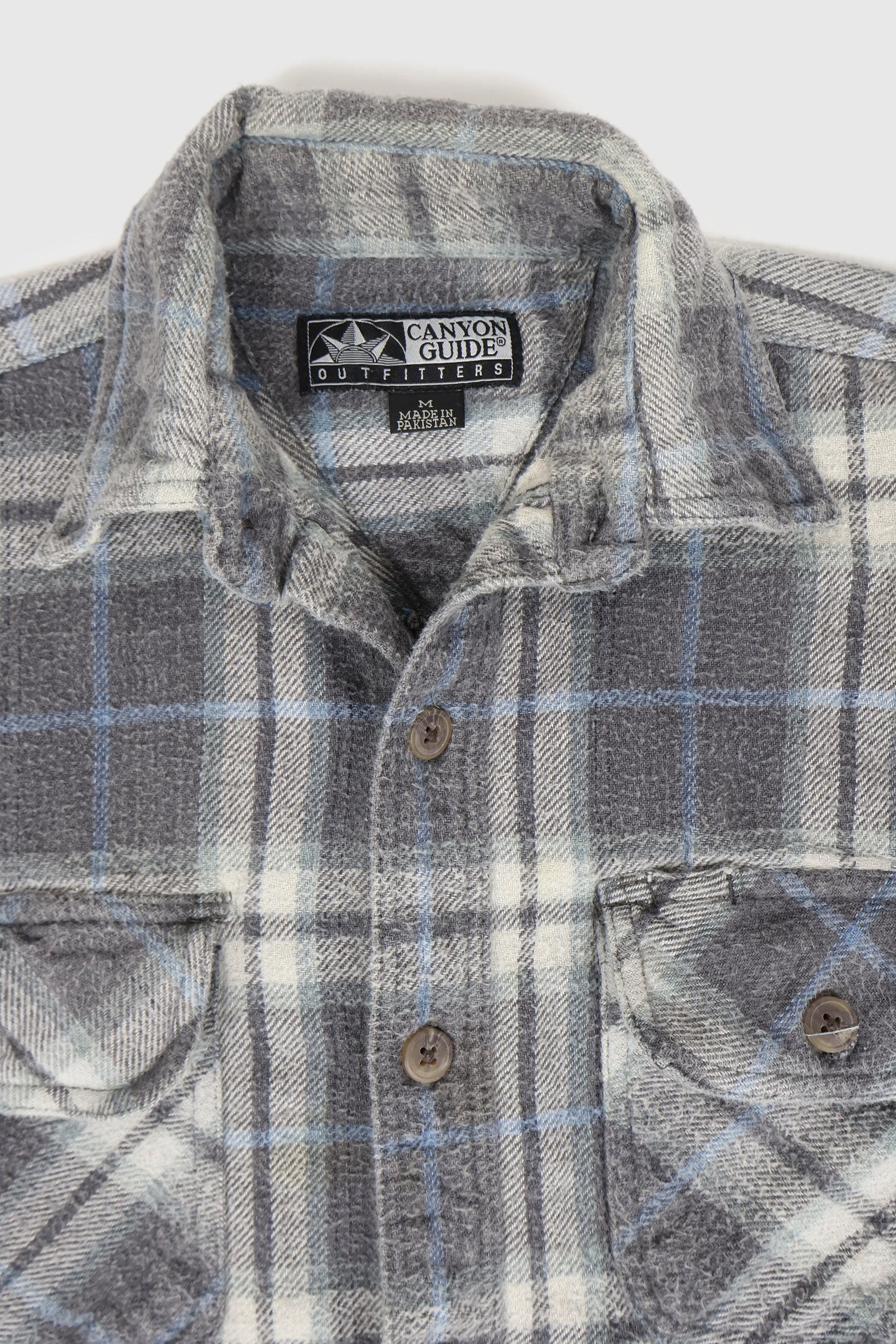 Vintage Faded Flannel Button-Down Shirt Image 2