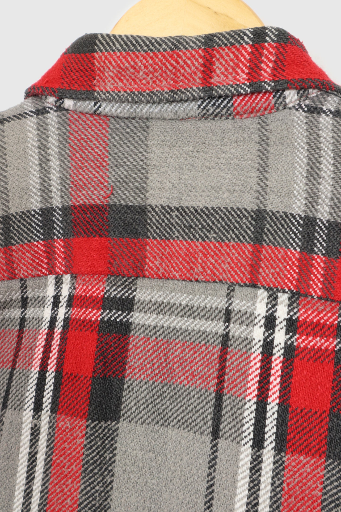 Vintage Grey Plaid Button-Down Shirt