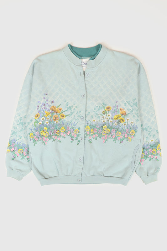 Vintage Flower Button-Down Crewneck Image 0