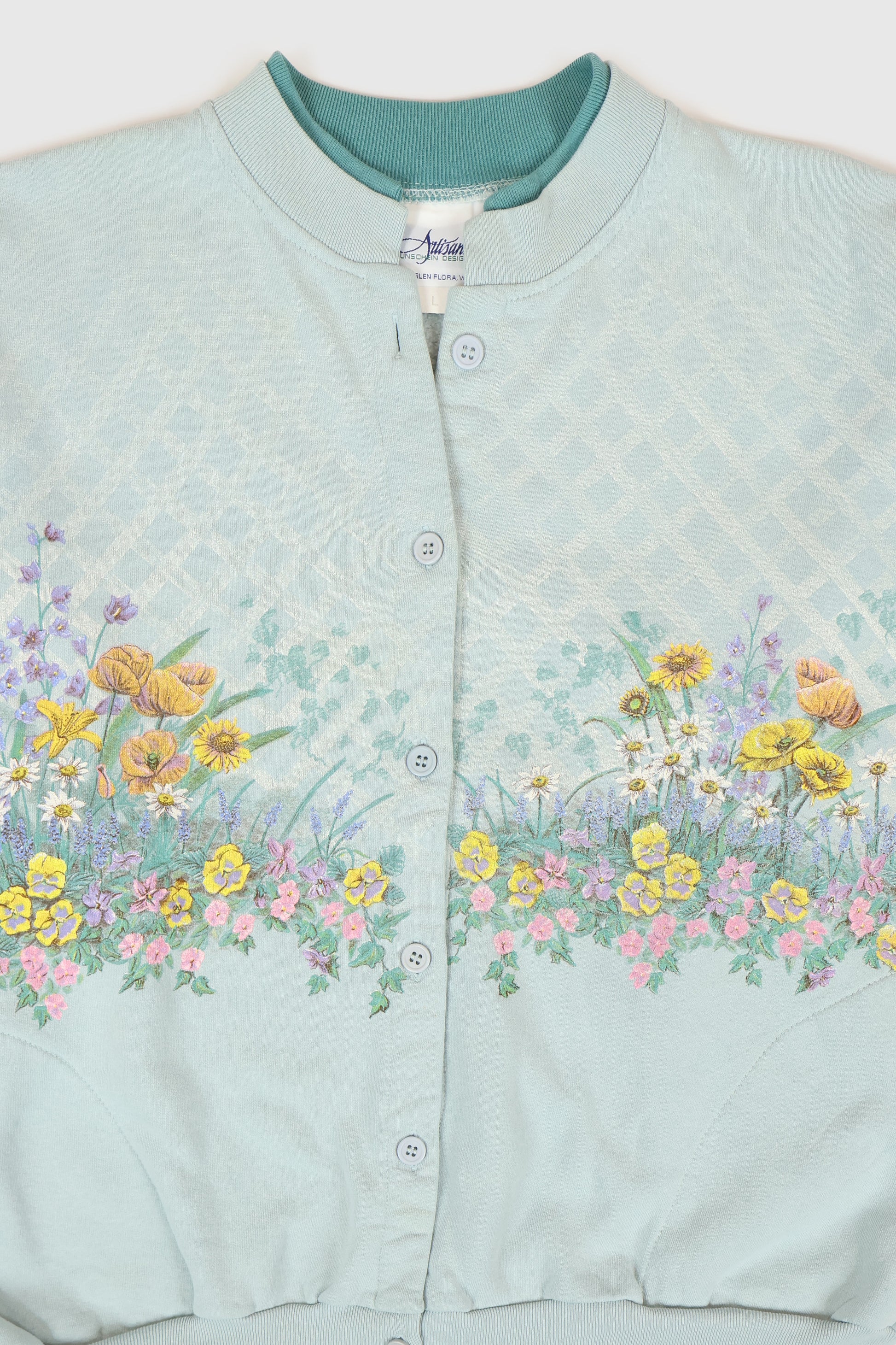 Vintage Flower Button-Down Crewneck Image 2