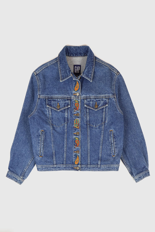 Vintage The Gap Embroidered Denim Jacket Image 0