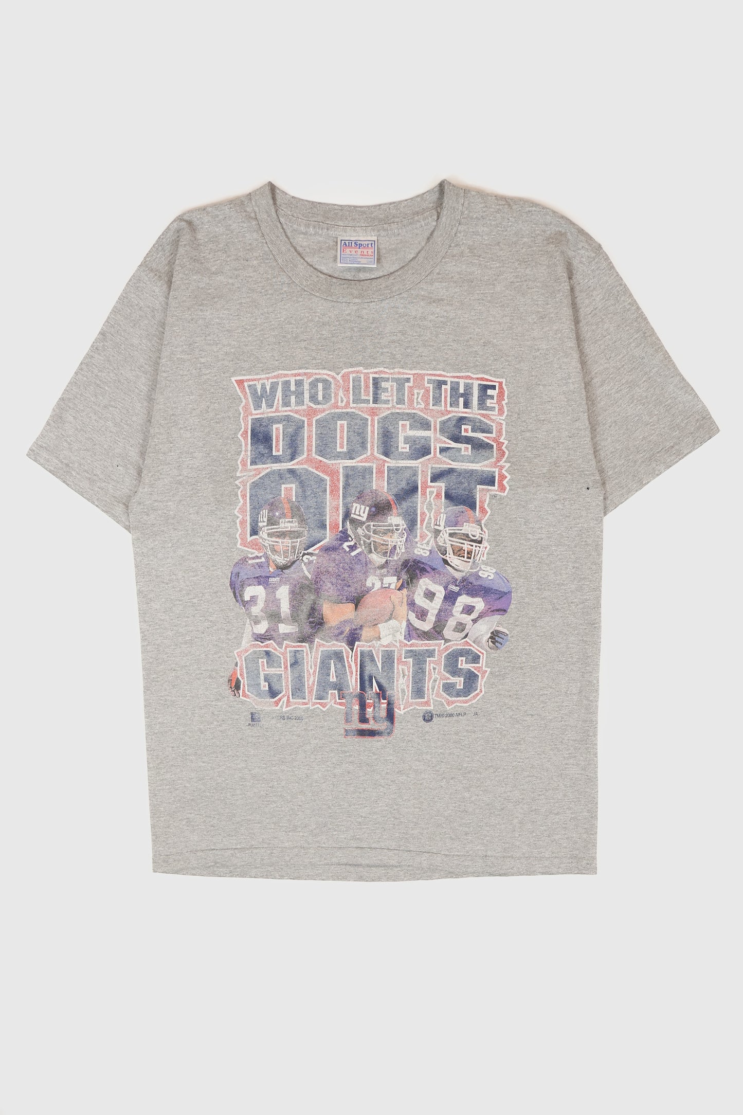 Vintage New York Giants Who Let The Dogs Out Tee Image 0
