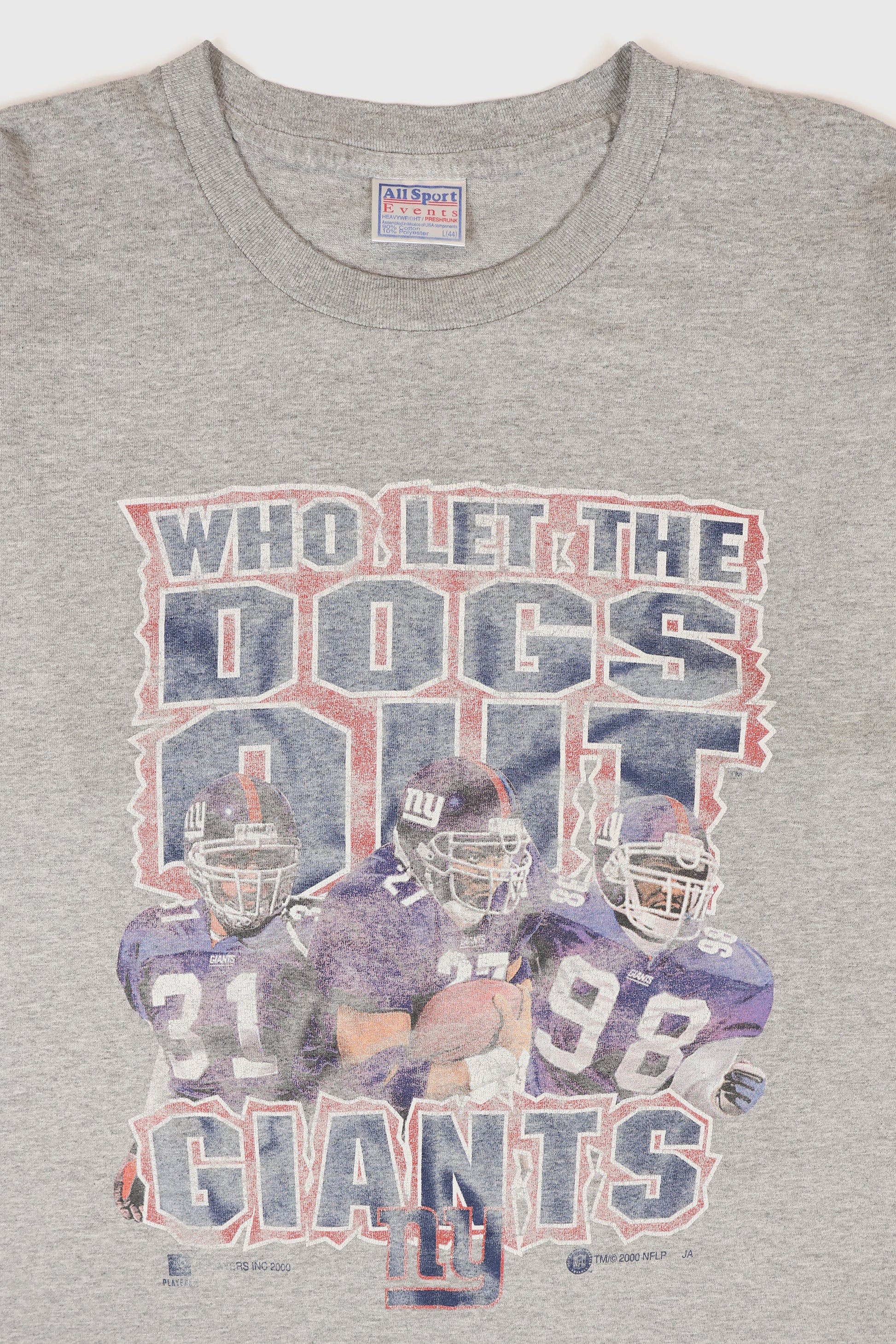 Vintage New York Giants Who Let The Dogs Out Tee Image 1