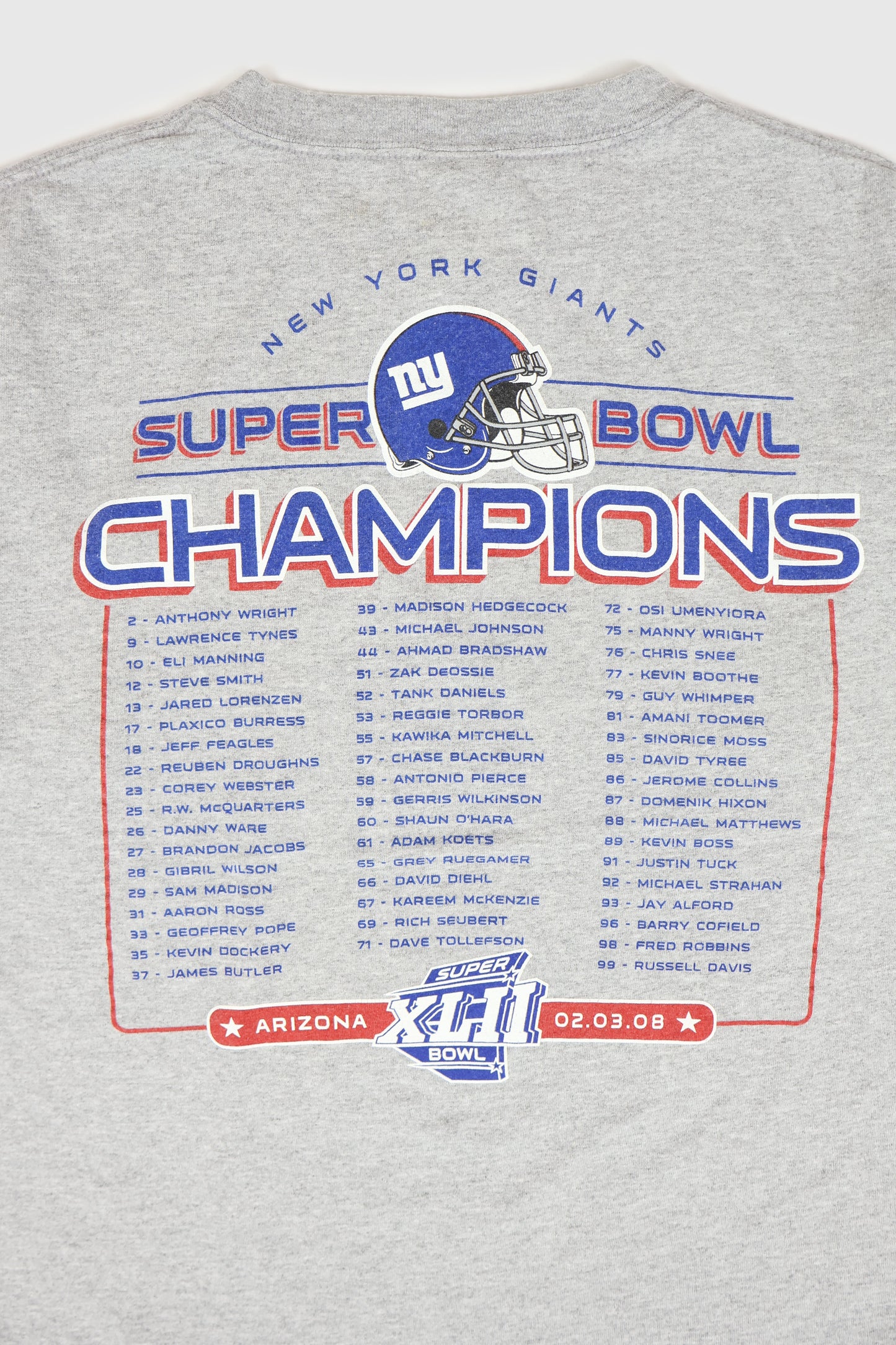 Vintage New York Giants Super Bowl XLII Champions Tee Image 4