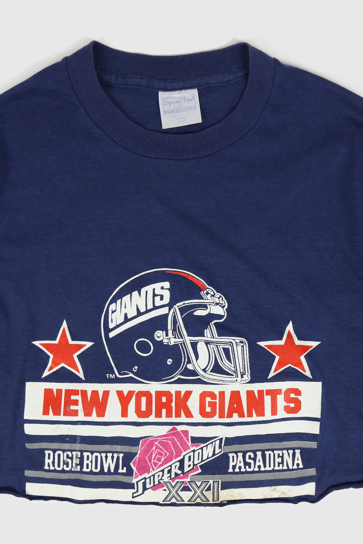 Vintage Cropped New York Giants Super Bowl XXI Tee