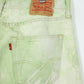 Reworked Green Dyed Levi's 501 Straight Fit Jeans