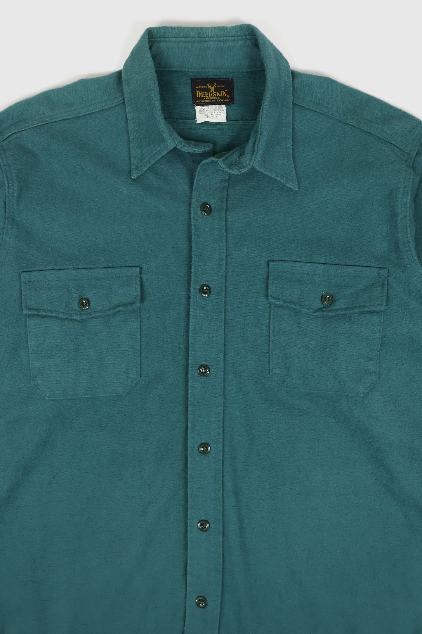 Vintage Green Flannel Button-Down Shirt