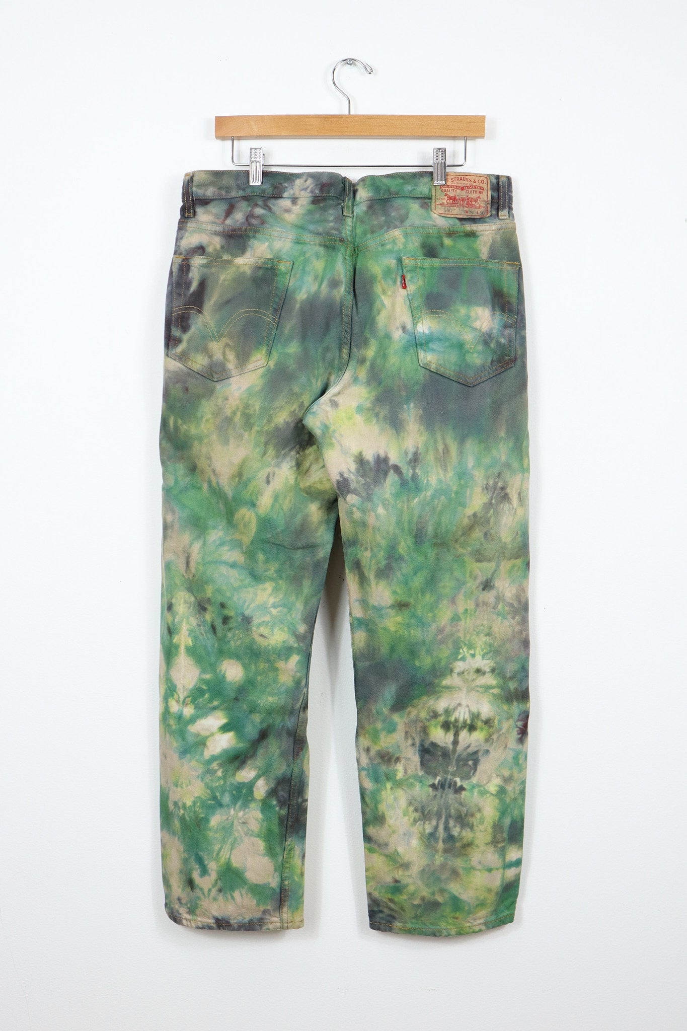 Reworked Levi's 550 Camo Dyed Jeans