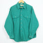 Green Flannel Button-Down Shirt