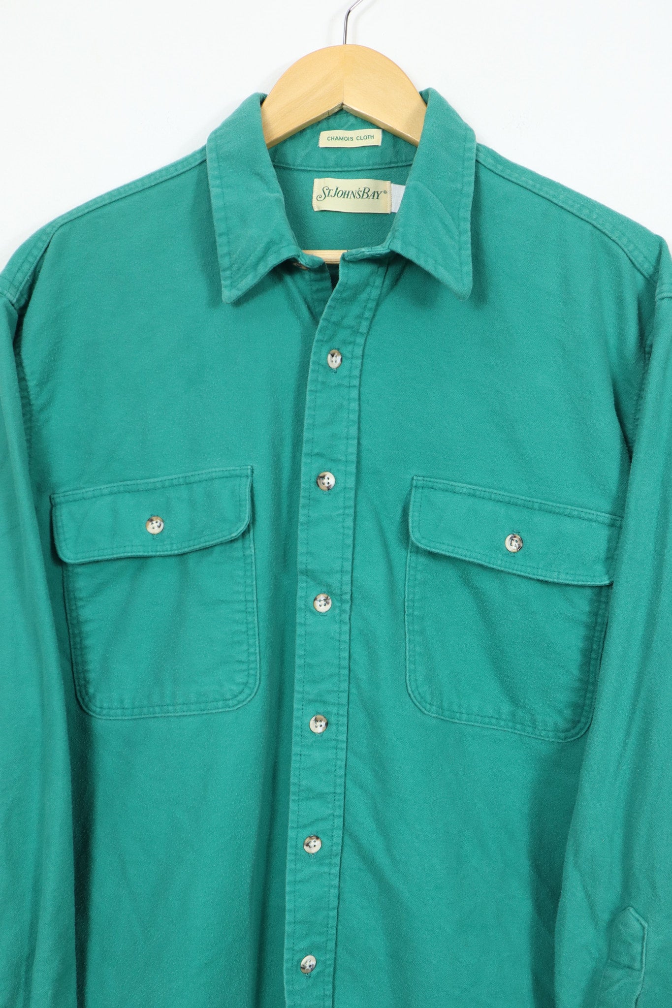 Green Flannel Button-Down Shirt