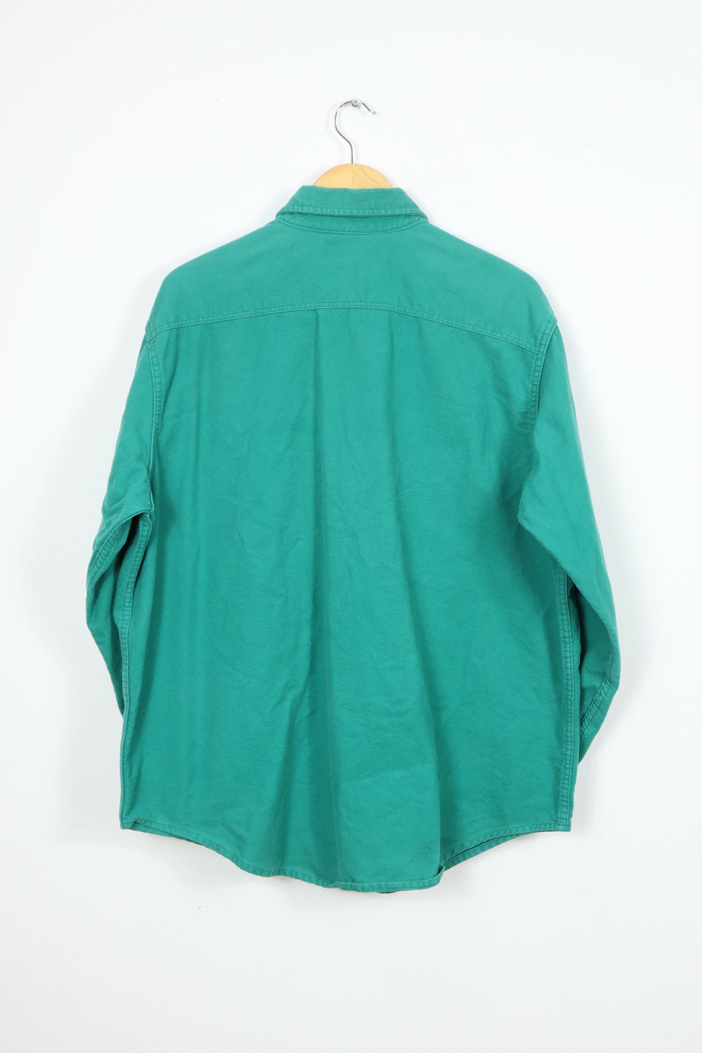 Green Flannel Button-Down Shirt